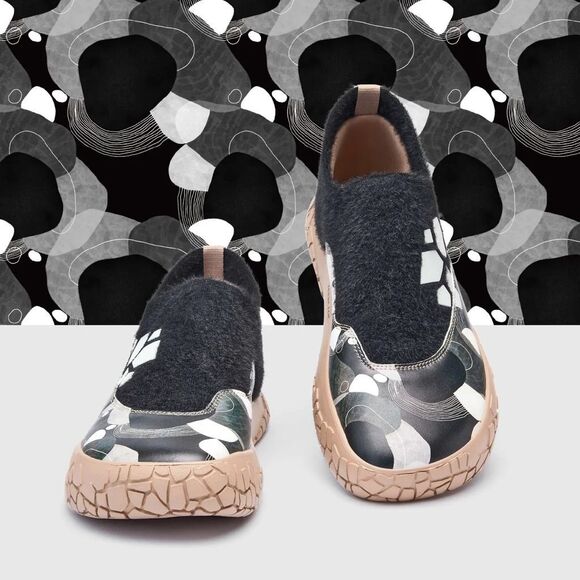 UIN Women's Walking Shoes Slip On Sneaker Toledo (MIDNIGHT PATH TRENCADS) - Picture 4 of 11